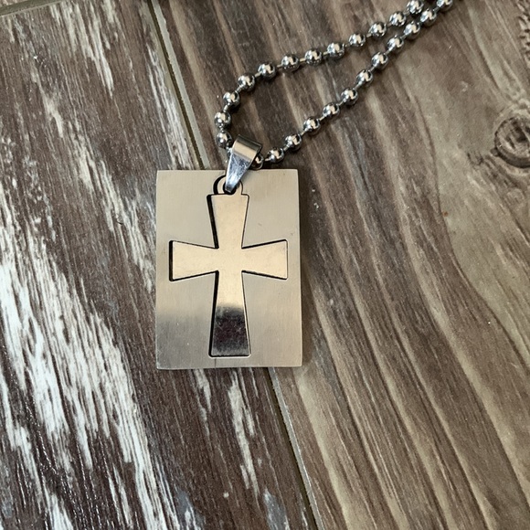 $5 add-on to any Bundle!!  
Metal cross cut-out pennant and chain - Picture 4 of 7